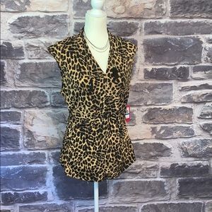 Cheetah print tank blouse